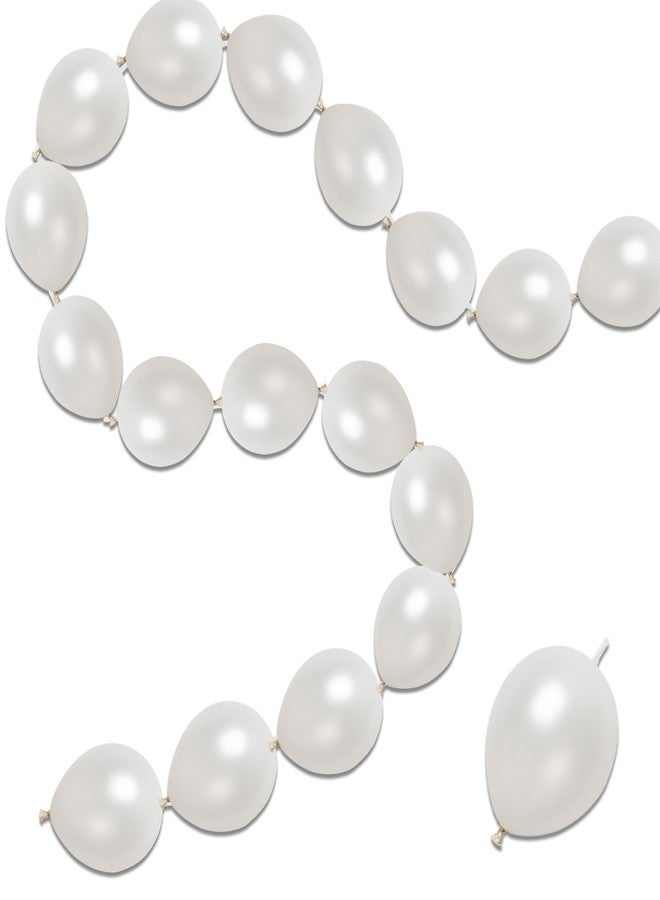JINUPHION 100 Pcs Quick Link Balloons White Metallic 6 inch, Latex Linking Balloons Pearl White for Balloon Wall/Arches/Chains, Birthday Party Wedding Anniversary Graduation Arch Party Decor - Image 1